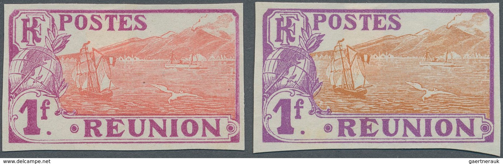 Reunion: 1907, Definitives "Pictorials", Design "St.Pierre Harbour/Volcano Dolomie", Two Imperforate - Covers & Documents