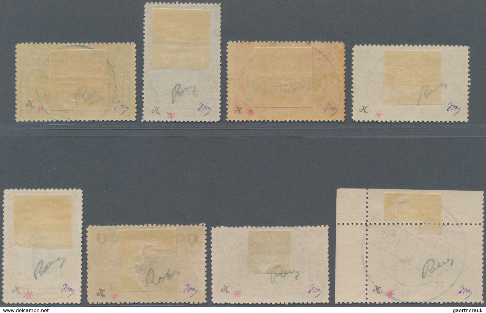 Ruanda-Urundi - Belgische Besetzung Deutsch-Ostafrika: 1916, "URUNDI", Violet Handstamps On Belgian - Used Stamps
