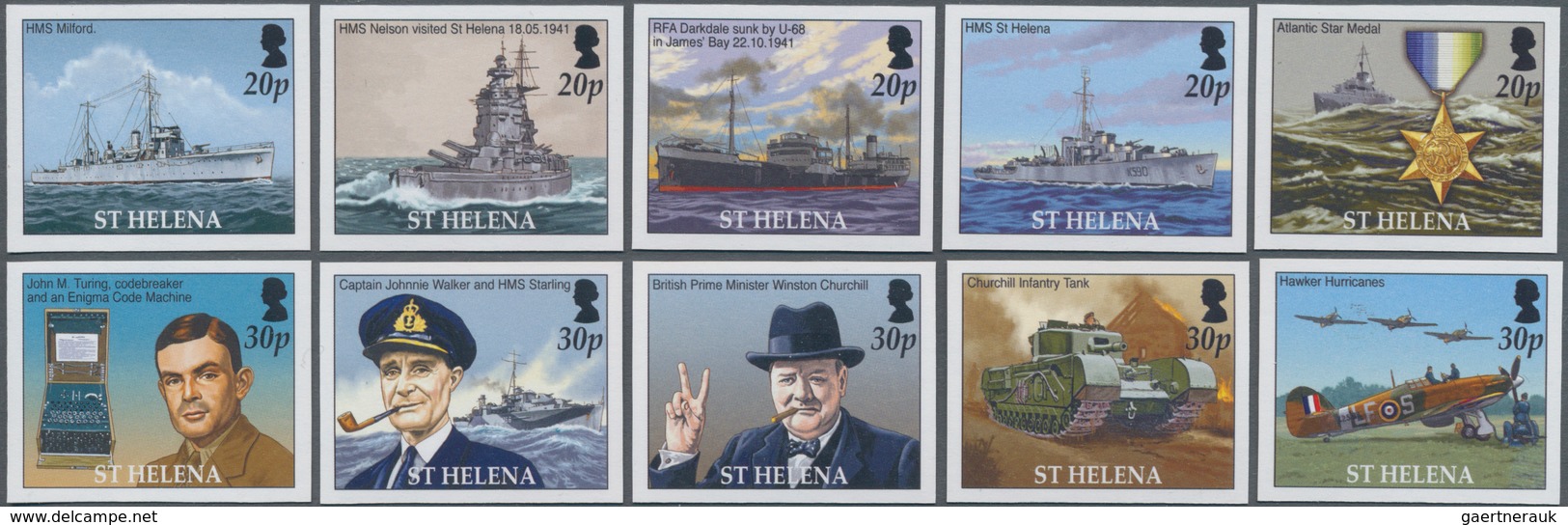 St. Helena: 2005. Complete Set "60th Anniversary Of The End Of The Second World War" (10 Values) In - Saint Helena Island