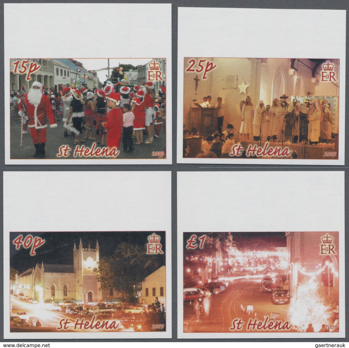 St. Helena: 2009, Christmas On St. Helena Complete IMPERFORATE Set Of Four From Upper Margins, Mint - Saint Helena Island