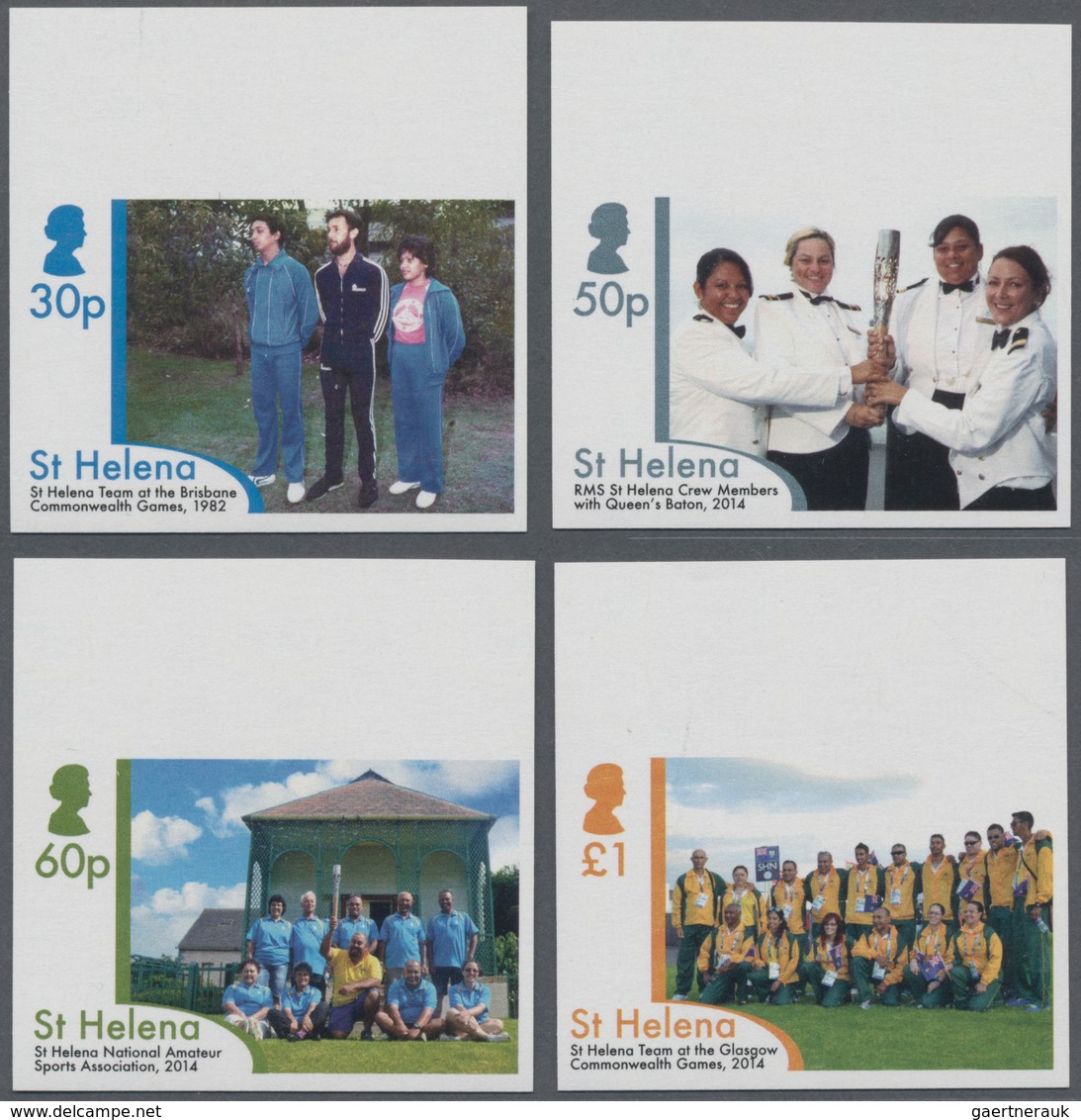 St. Helena: 2014, Commonwealth Games In Glasgow Complete IMPERFORATE Set Of Four From Upper Margins, - Sint-Helena
