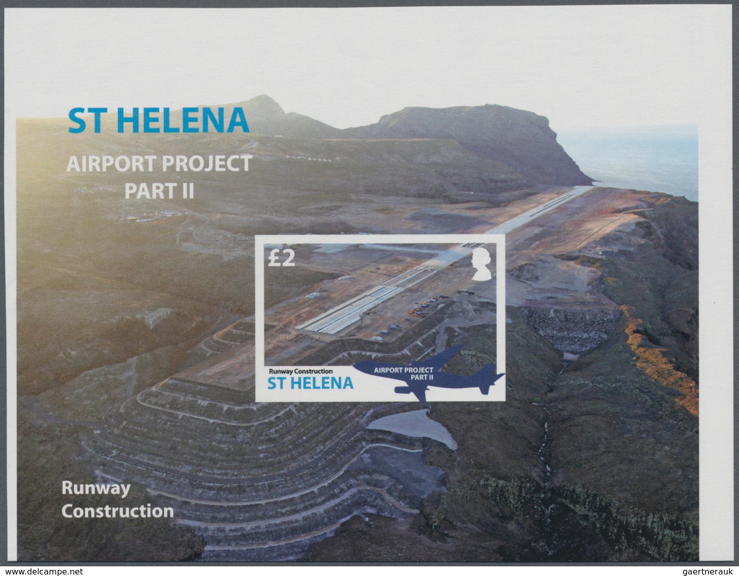 St. Helena: 2016, Airport Construction Complete IMPERFORATE Set Of Four From Upper Margins And The I - Saint Helena Island