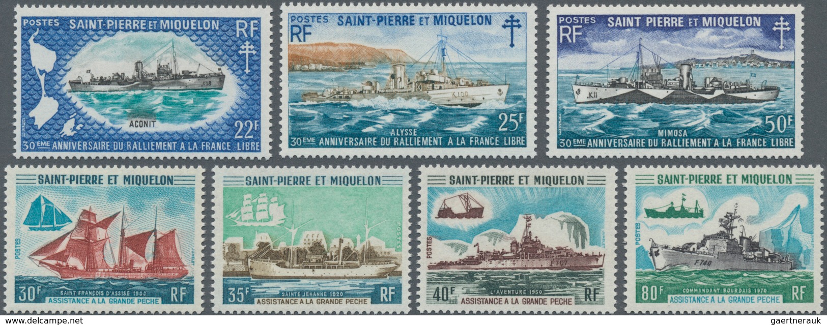 St. Pierre Und Miquelon: 1971, Ships, Two Issues MNH. - Other & Unclassified