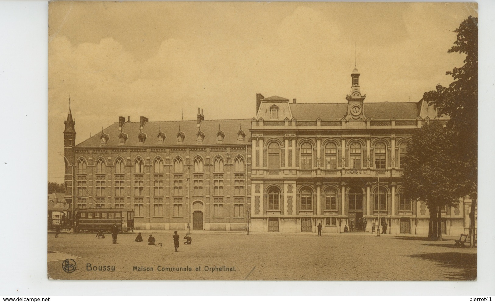 BELGIQUE - BOUSSU - Maison Communale Et Orphelinat (tramway ) - Boussu