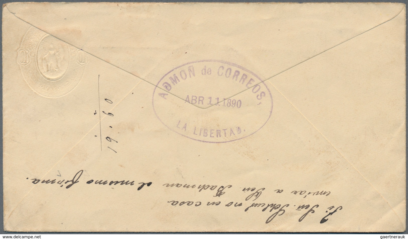El Salvador - Ganzsachen: 1890, Two Stationery Envelopes: Embossed Liberty 10 C Orange On Buff And 1 - El Salvador