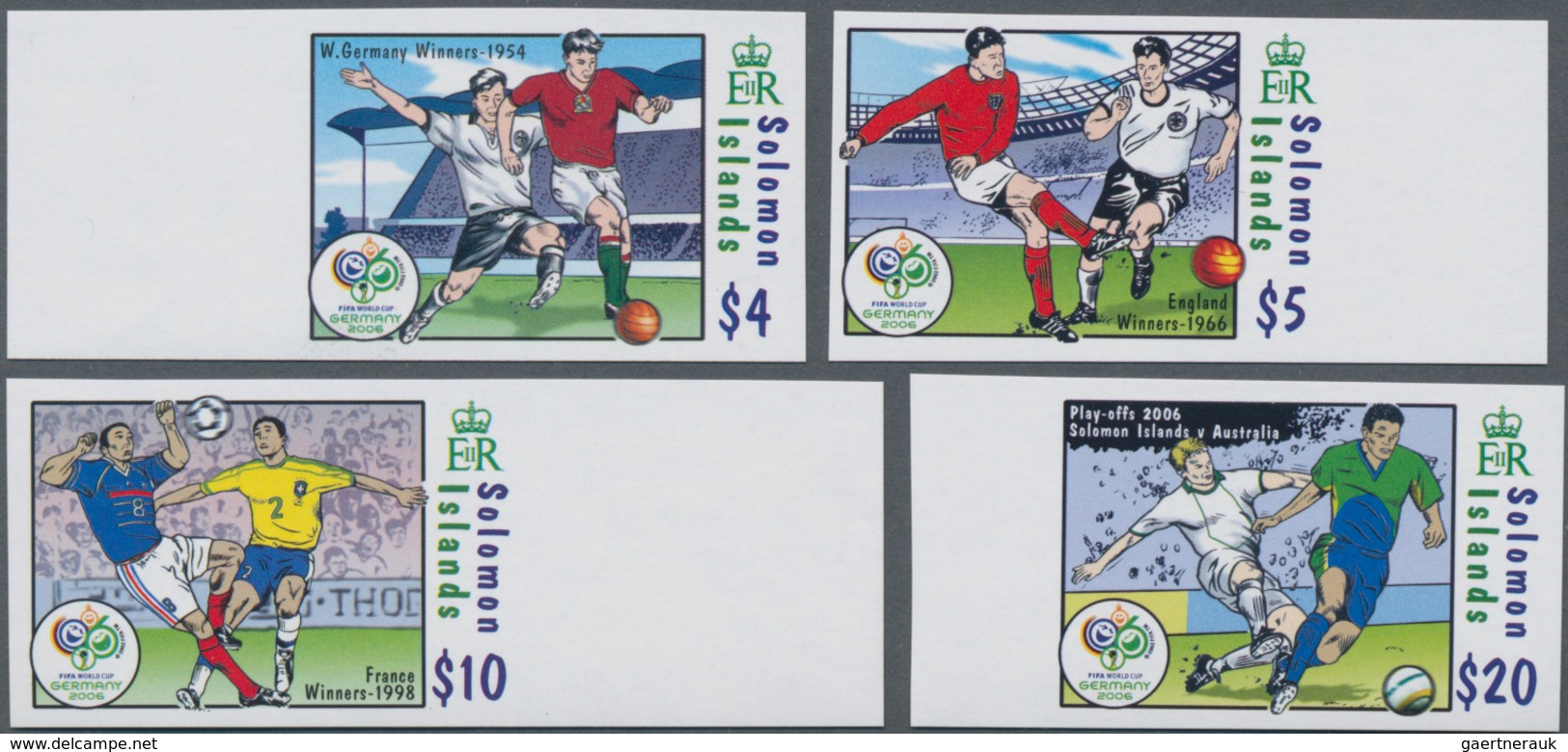 Salomoninseln: 2006, Football World Championship In Germany Complete IMPEFORATE Set Of Four From Rig - Salomonen (...-1978)