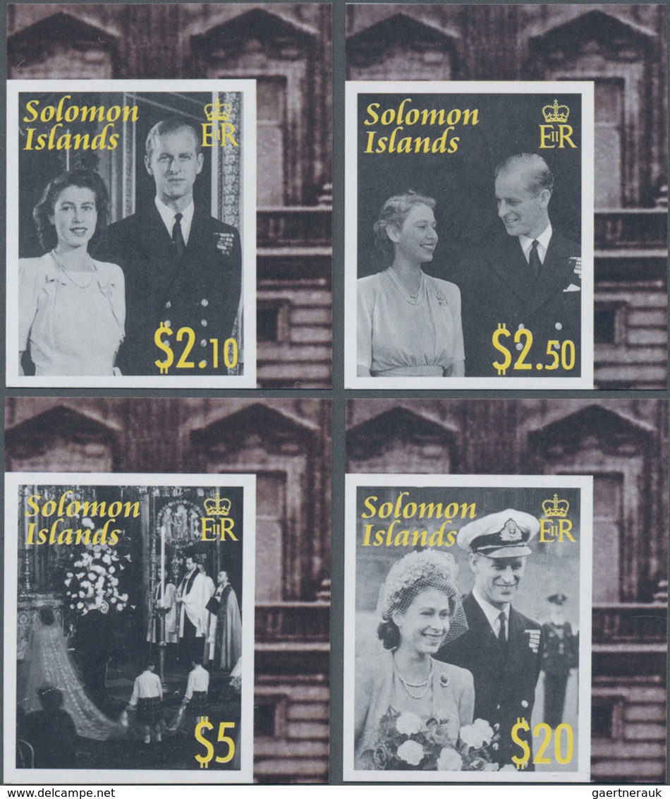 Salomoninseln: 2007, Diamond Wedding Anniversary Of QEII And Prince Philip Complete IMPERFORATE Set - British Solomon Islands (...-1978)