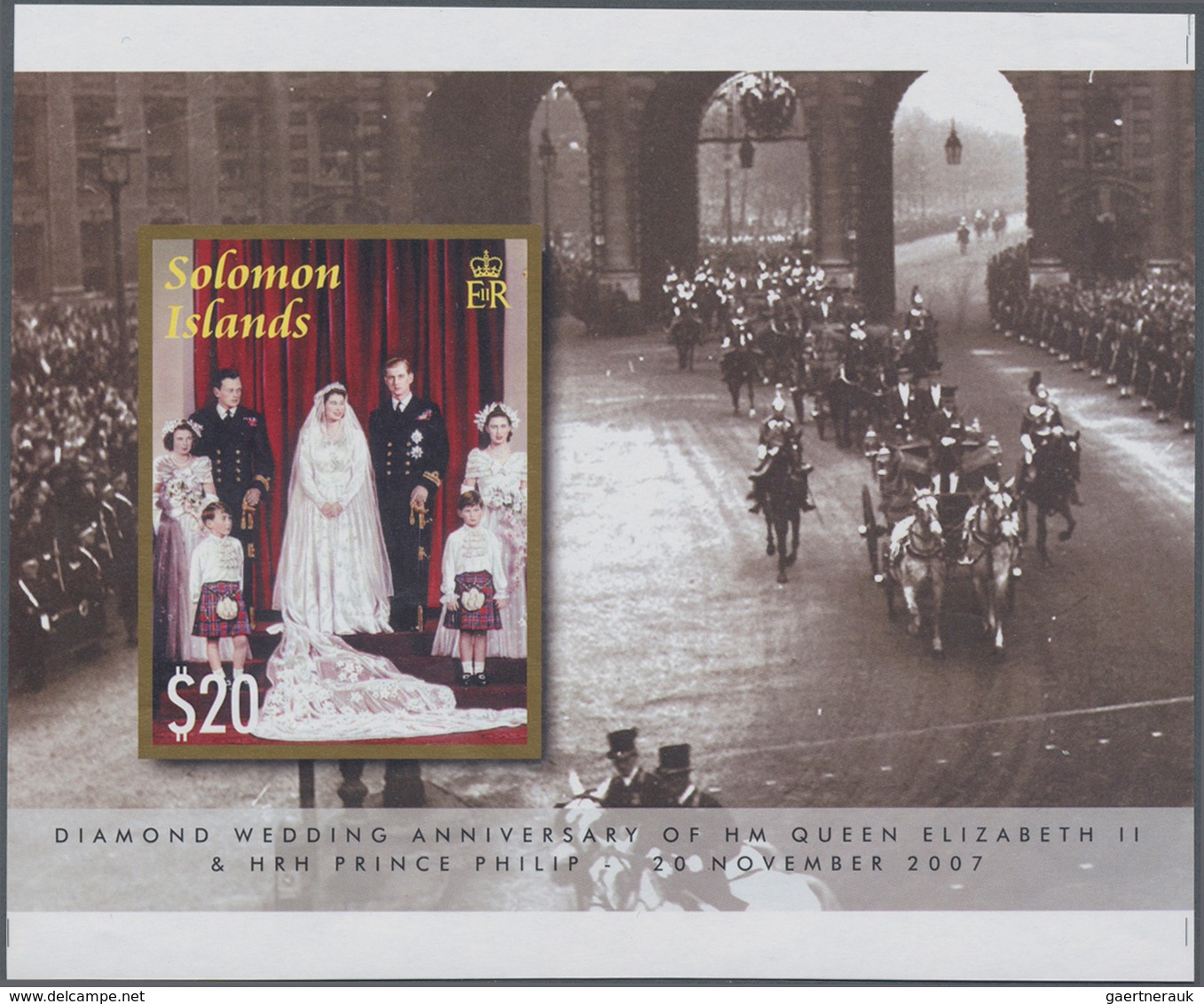 Salomoninseln: 2007, Diamond Wedding Anniversary Of QEII And Prince Philip Complete IMPERFORATE Set - Salomonen (...-1978)