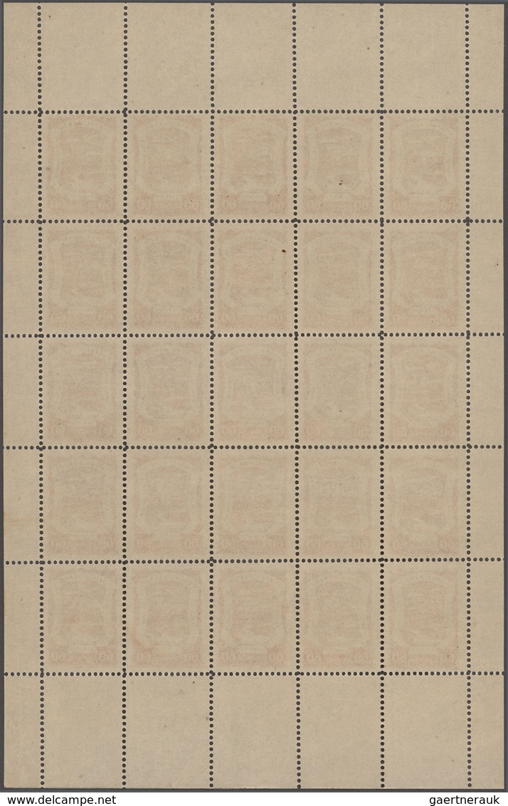 SCADTA - Ausgaben Für Kolumbien: 1923, 60c. Vermillion, (folded) Sheet Of 25 Samps, Mint Original Gu - Kolumbien