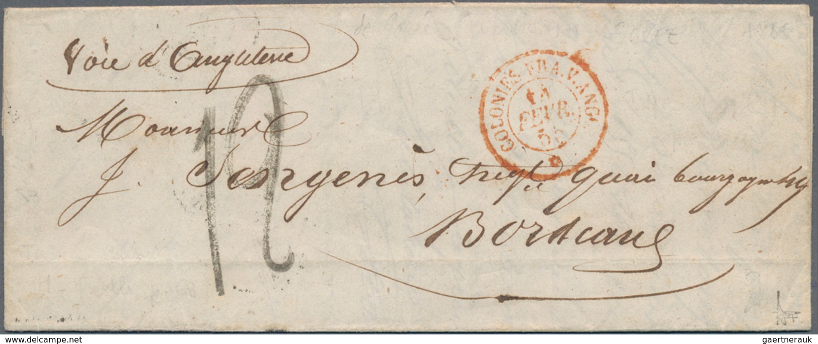 Senegal: 1855, Very Early Folded Letter From Gorée, A Former Slave Island, Cover Sent Via England Wi - Sonstige & Ohne Zuordnung