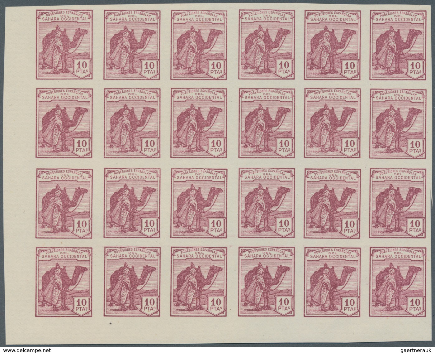 Spanisch-Sahara: 1936, Native With Dromedary Prepared Reprint But NOT ISSUED Set Of Ten Without Cont - Spanish Sahara