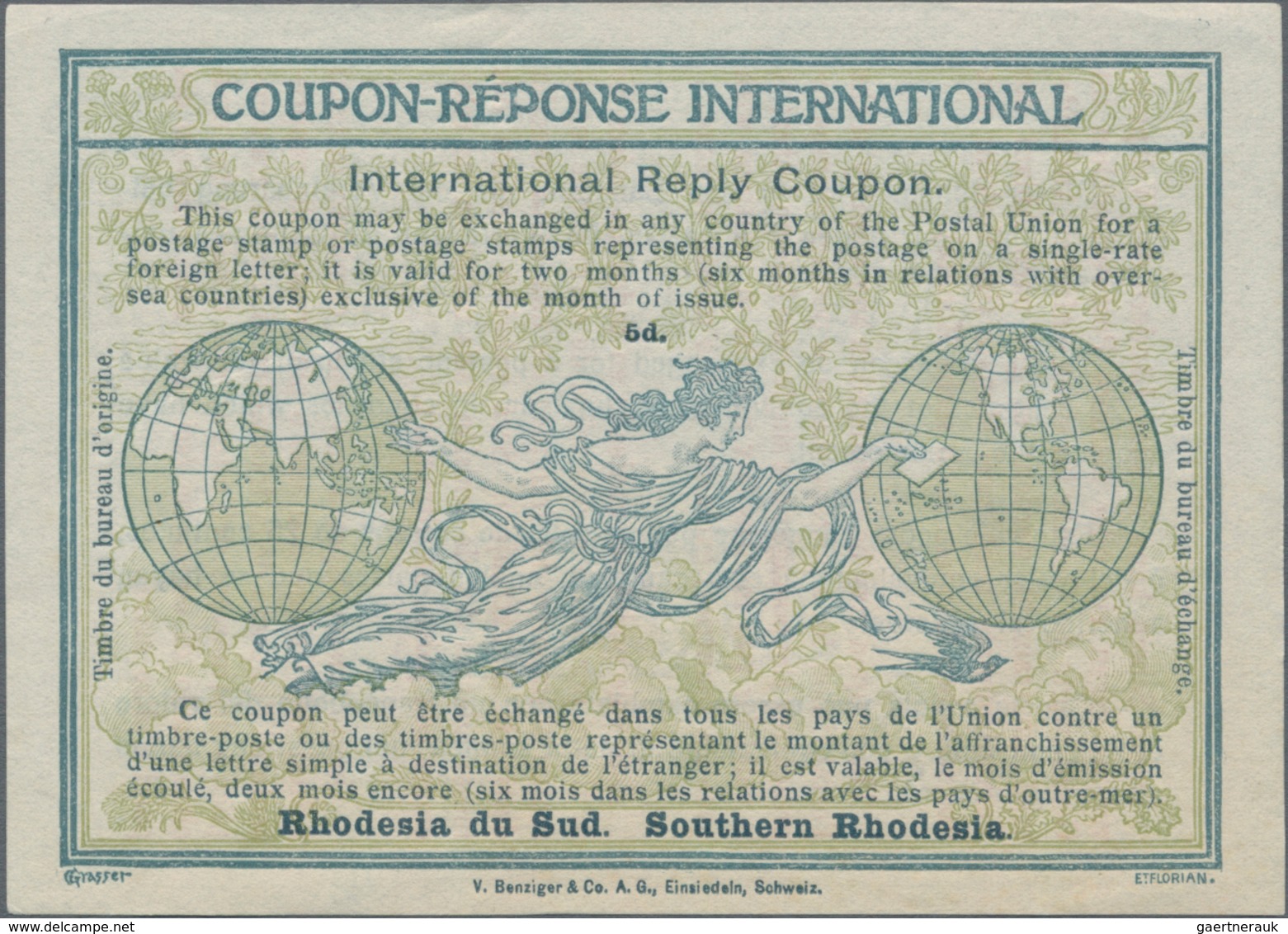 Süd-Rhodesien: 1907. International Reply Coupon 5d (Rome Type). Collector's Item From Archives! - Southern Rhodesia (...-1964)