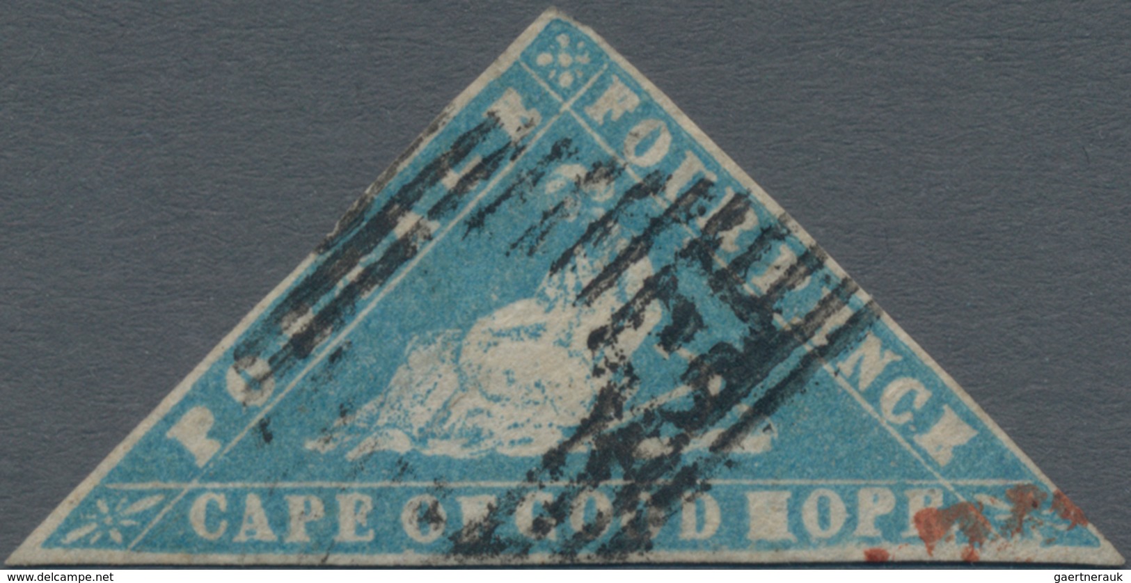 Kap Der Guten Hoffnung: 1861, "Wood-Block" 4 P. Paleblue, Good Margins All Around, Colorful, Central - Kap Der Guten Hoffnung (1853-1904)