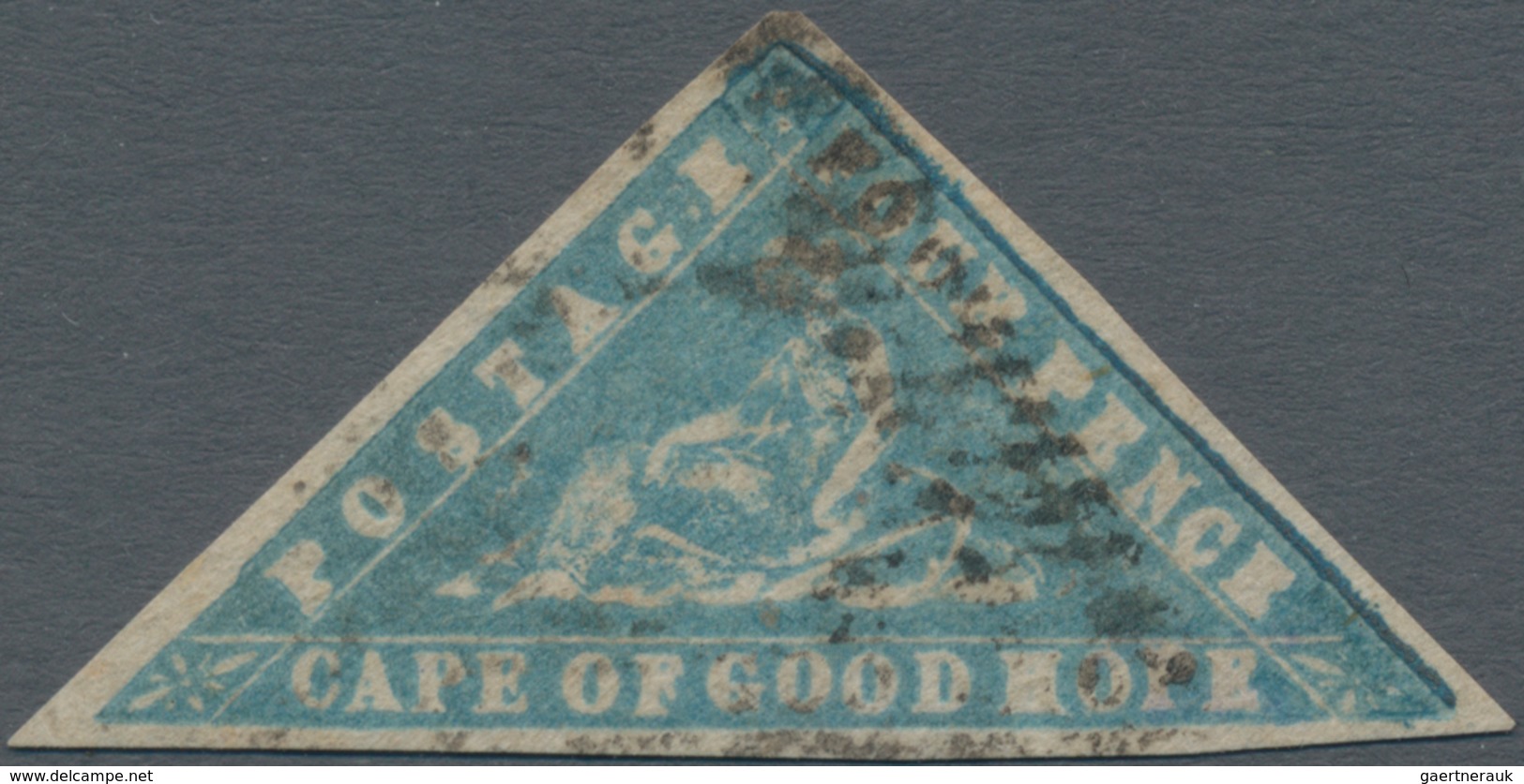 Kap Der Guten Hoffnung: 1861 "Woodblock" 4d. Pale Grey-blue On Laid Paper, No Wmk, Used And Cancelle - Cape Of Good Hope (1853-1904)