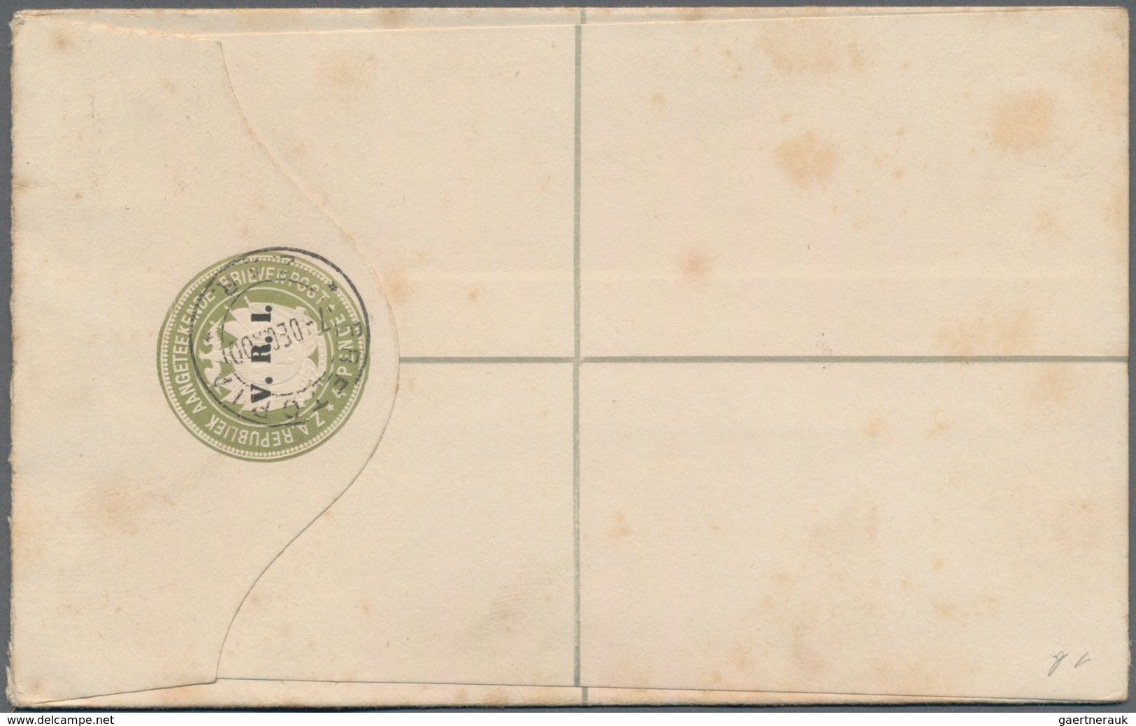 Transvaal - Ganzsachen: 1900/1901: Two Postal Stationery Registered Envelopes 4d. Olive-green, One O - Transvaal (1870-1909)