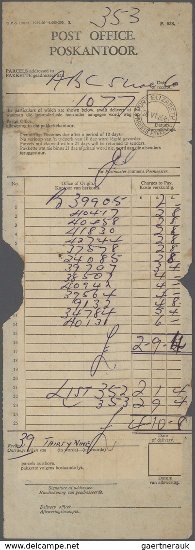 Südafrika - Portomarken: 1950-58 Postage Due 1s. Black-brown & Purple-brown, Vertical Block Of 50 (1 - Strafport