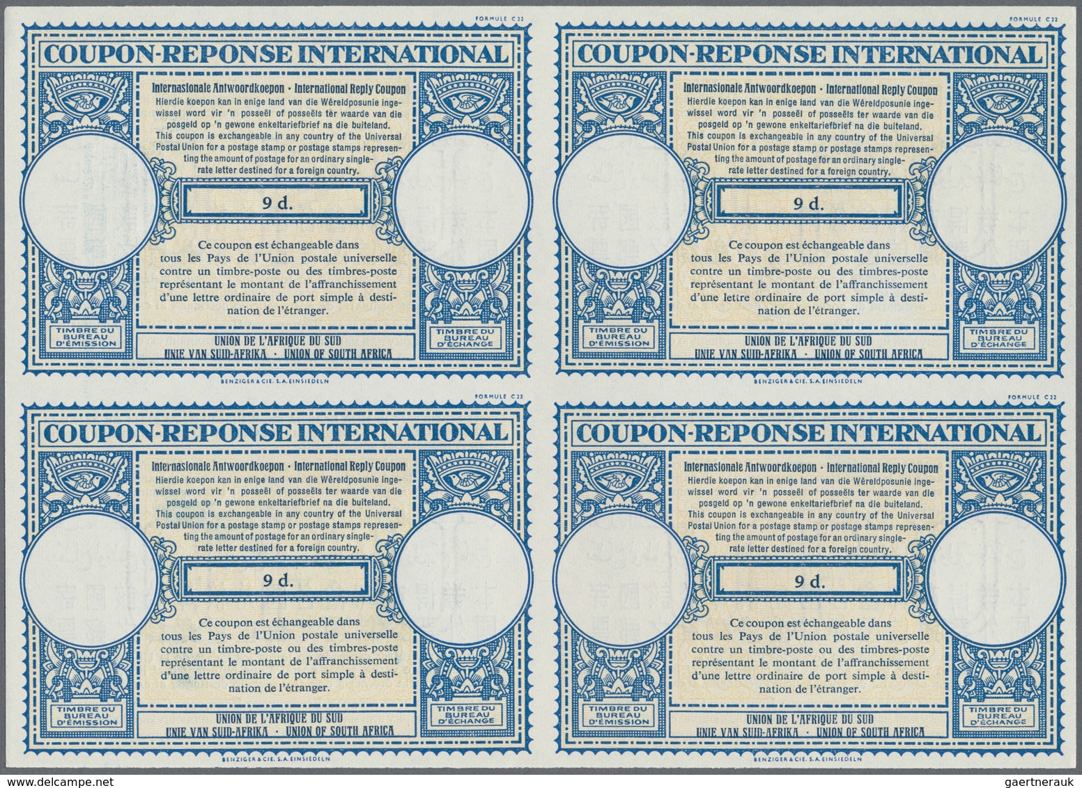 Südafrika - Ganzsachen: 1948/1955. Lot Of 2 Different Intl. Reply Coupons (London Type) Each In An U - Other & Unclassified