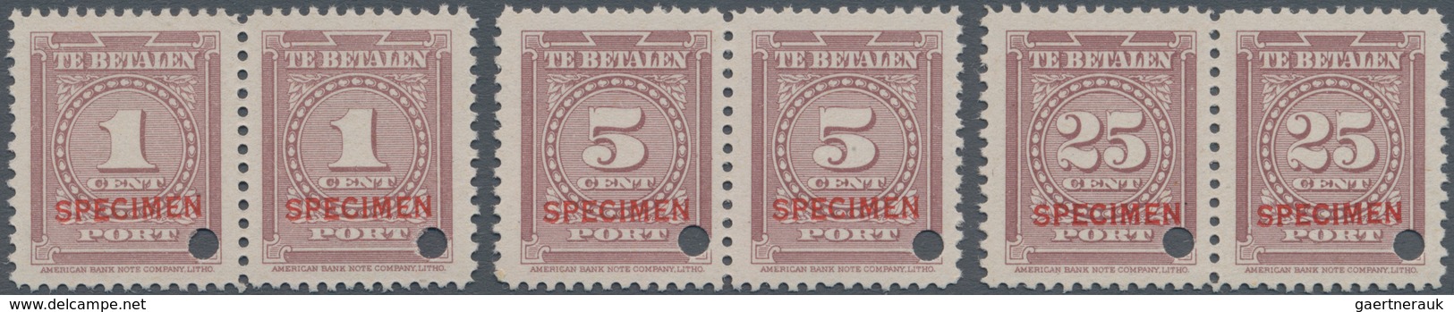 Surinam - Portomarken: 1945, Postage Dues Complete Set Of Three 1c., 5c. And 25c. Brownish-lilac In - Surinam ... - 1975