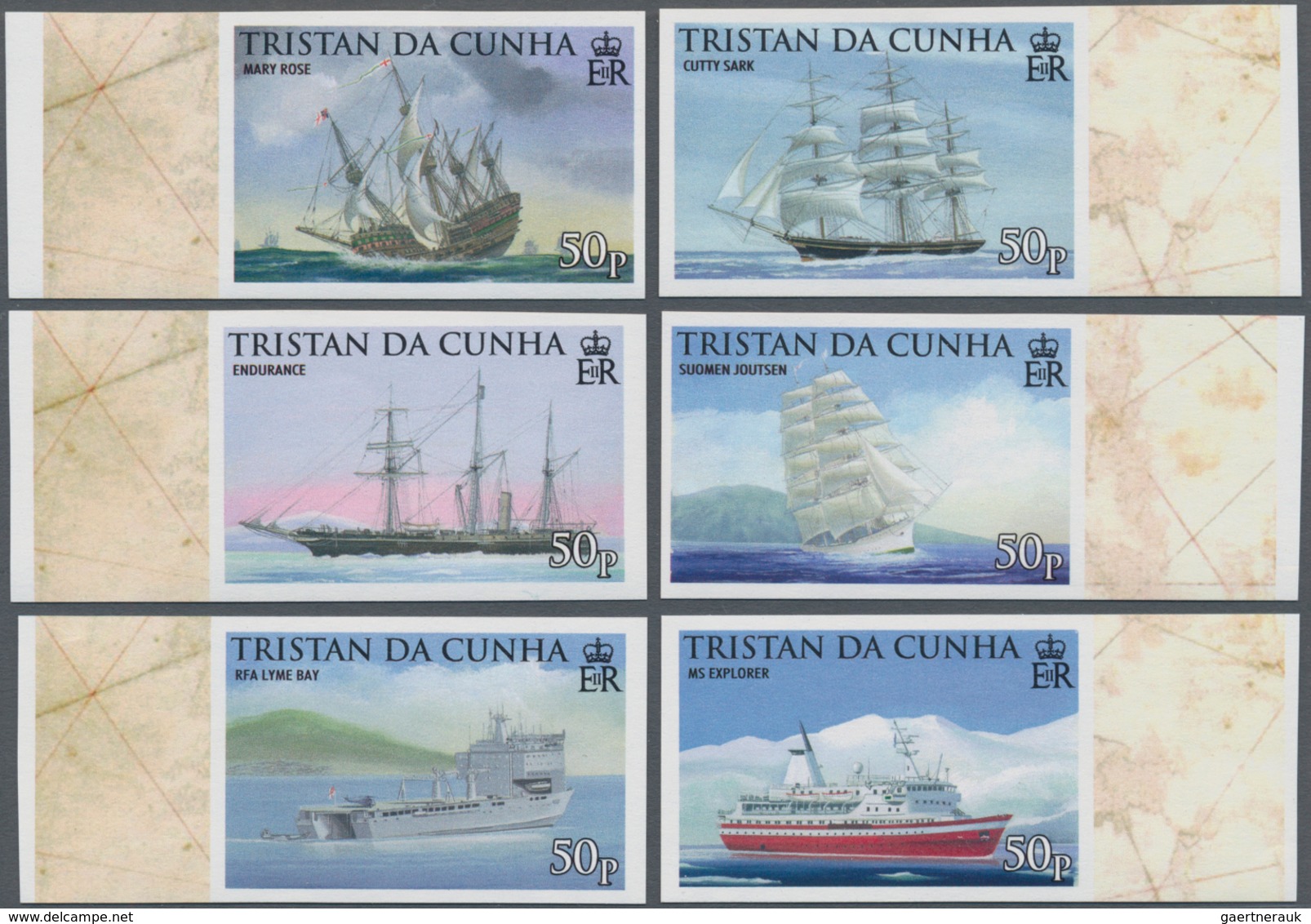 Tristan Da Cunha: 2009, Seafaring And Exploration Complete IMPERFORATE Set Of Six Showing Different - Tristan Da Cunha