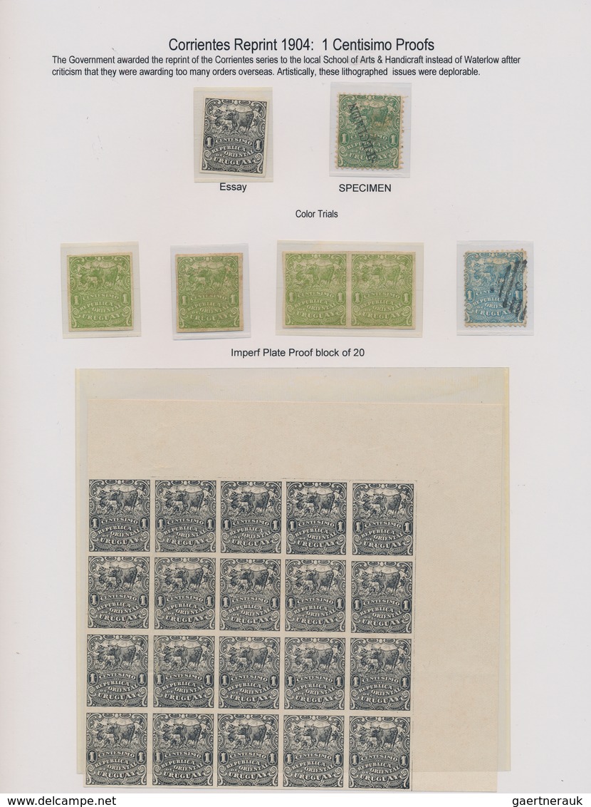 Uruguay: 1904, Corrientes Issue Lithographed, 1c. Green, Specialised Assortment Incl. Colour Trials, - Uruguay
