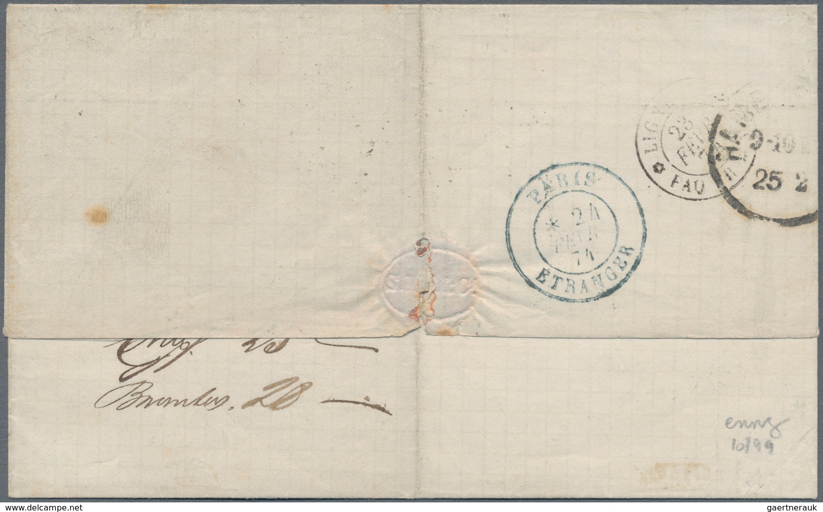Venezuela: 1874: Folded Cover Used From La Guayra To HAMBURG, GERMANY Per "St. Nazaire" Via France, - Venezuela