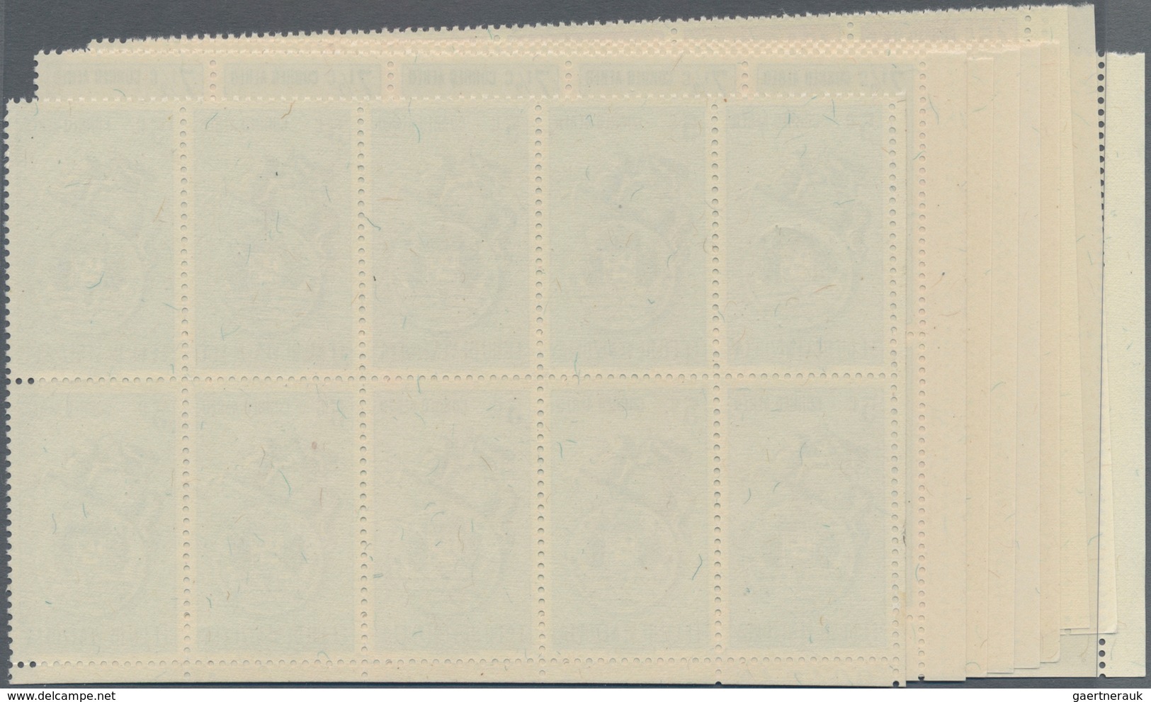 Venezuela: 1951, Coat Of Arms 'VENEZUELA ' Airmail Stamps Complete Set Of Nine In Blocks Of Ten From - Venezuela