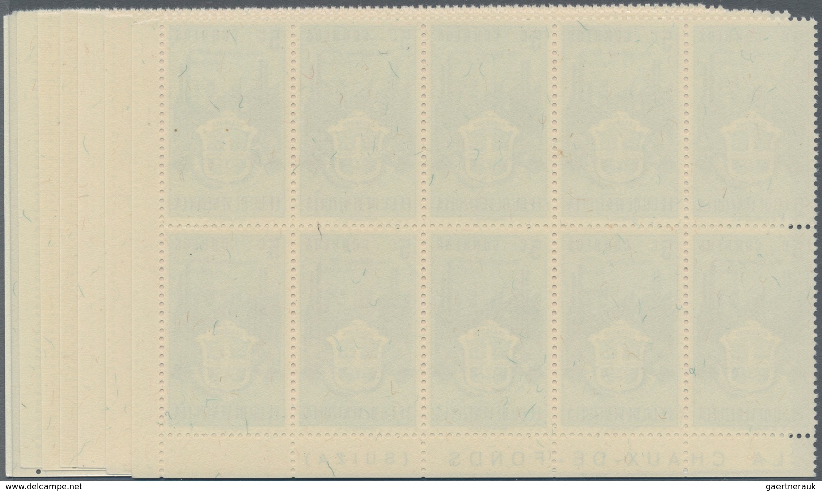 Venezuela: 1951, Coat Of Arms 'CARABOBO' Normal Stamps Complete Set Of Seven In Blocks Of Ten From L - Venezuela