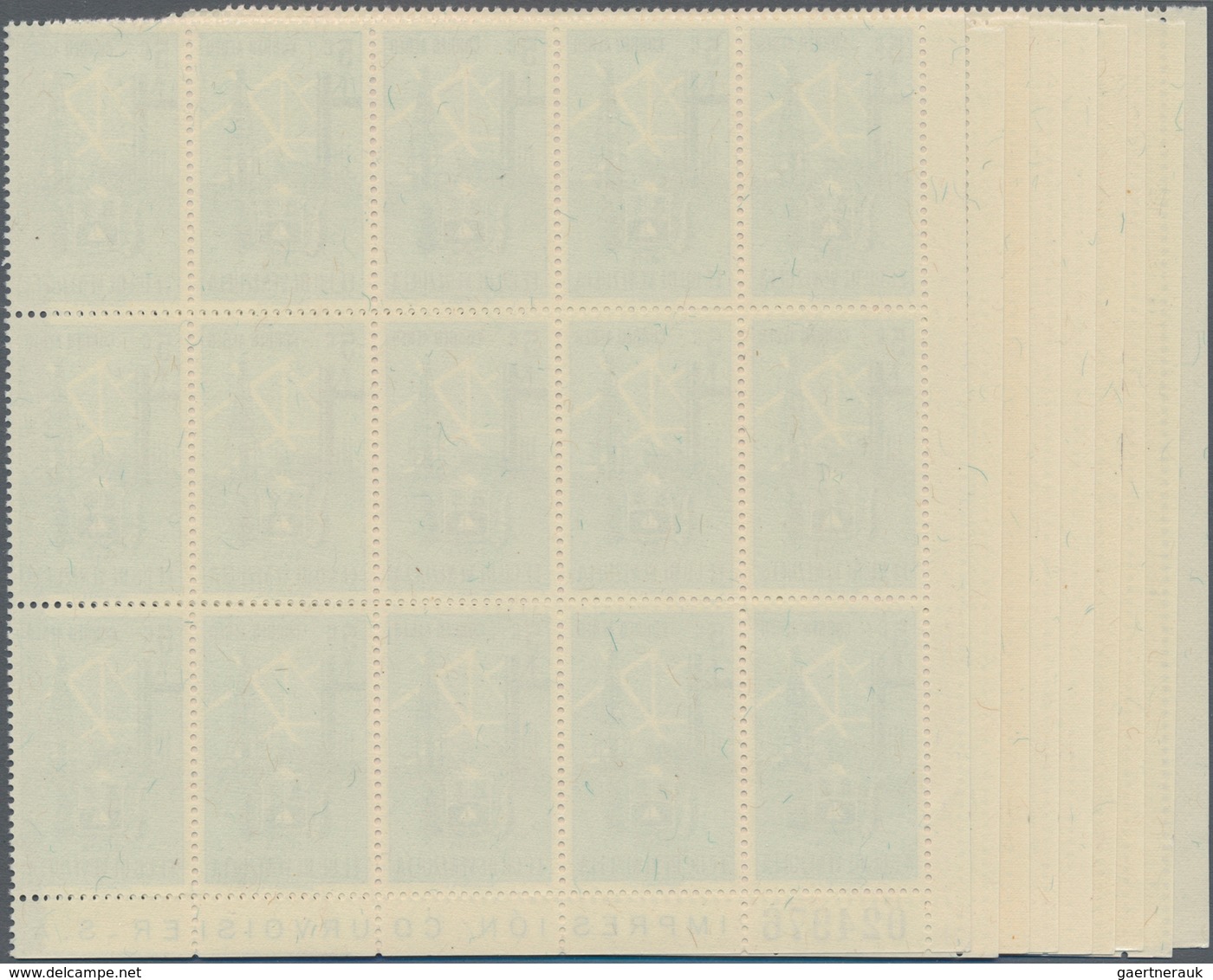 Venezuela: 1951, Coat Of Arms 'ZULIA' Airmail Stamps Complete Set Of Nine In Blocks Of 15 From Lower - Venezuela