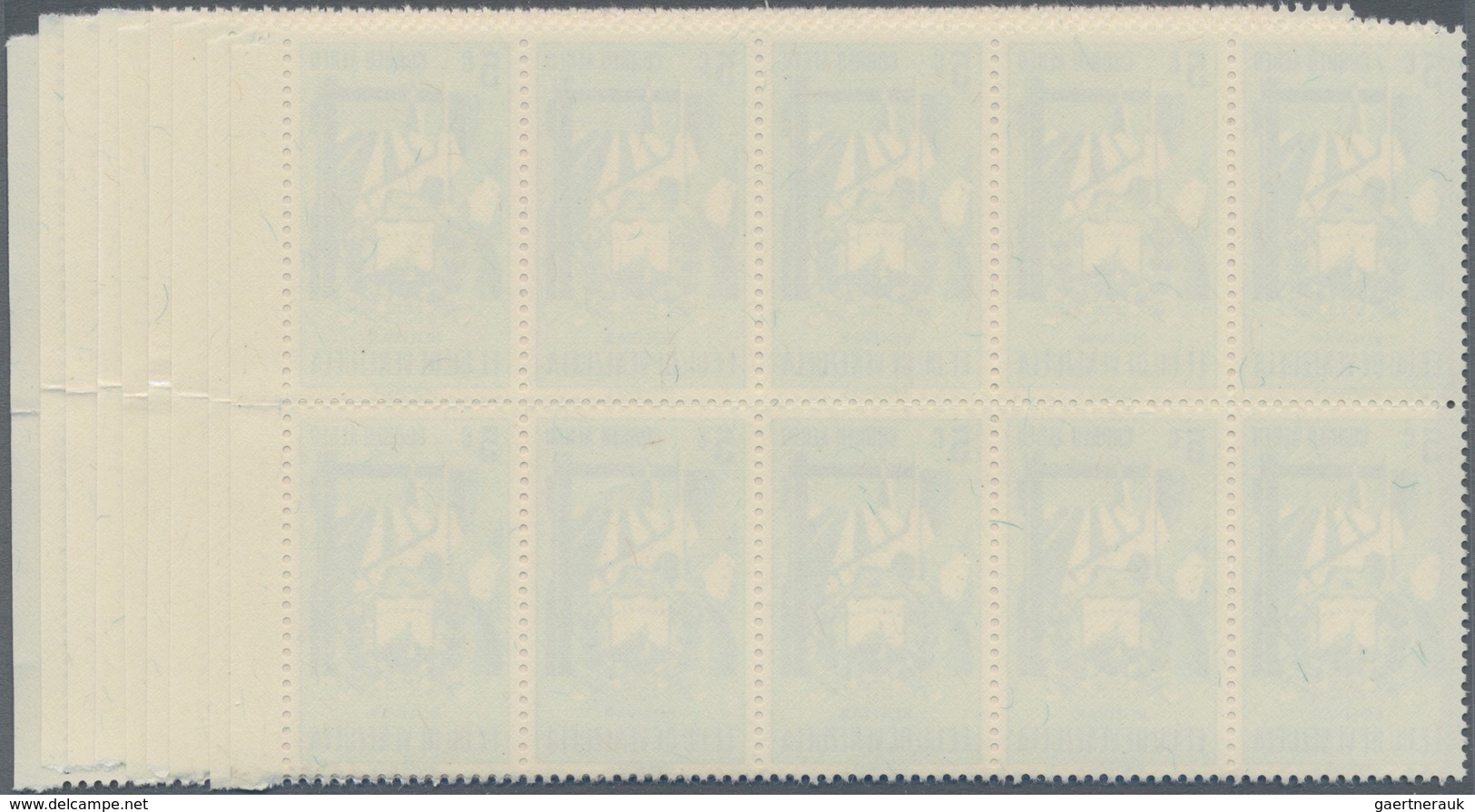 Venezuela: 1952, Coat Of Arms 'BOLIVAR' Airmail Stamps Complete Set Of Nine In Blocks Of Ten From Ri - Venezuela