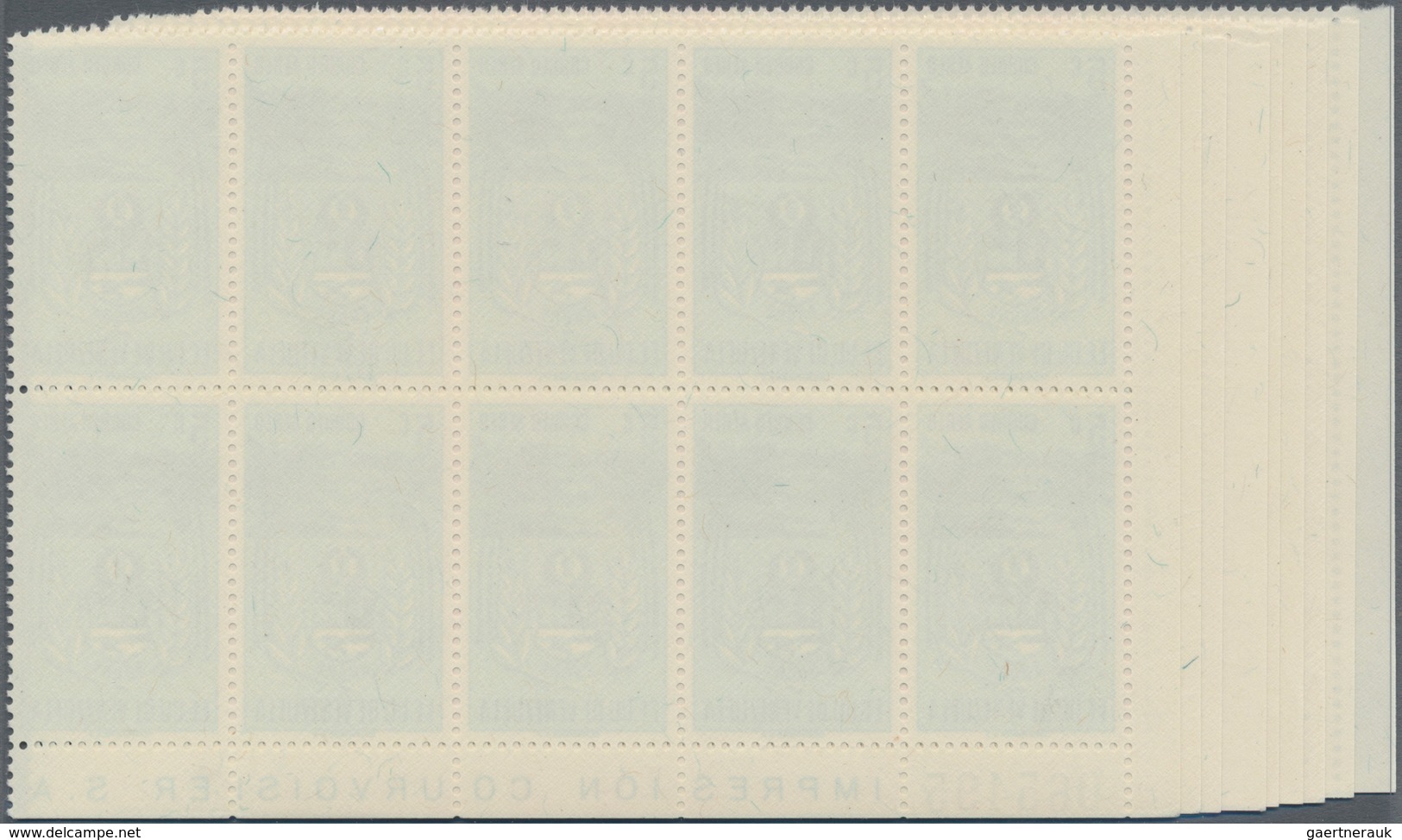 Venezuela: 1952, Coat Of Arms 'SUCRE' Airmail Stamps Complete Set Of Nine In Blocks Of Ten From Lowe - Venezuela