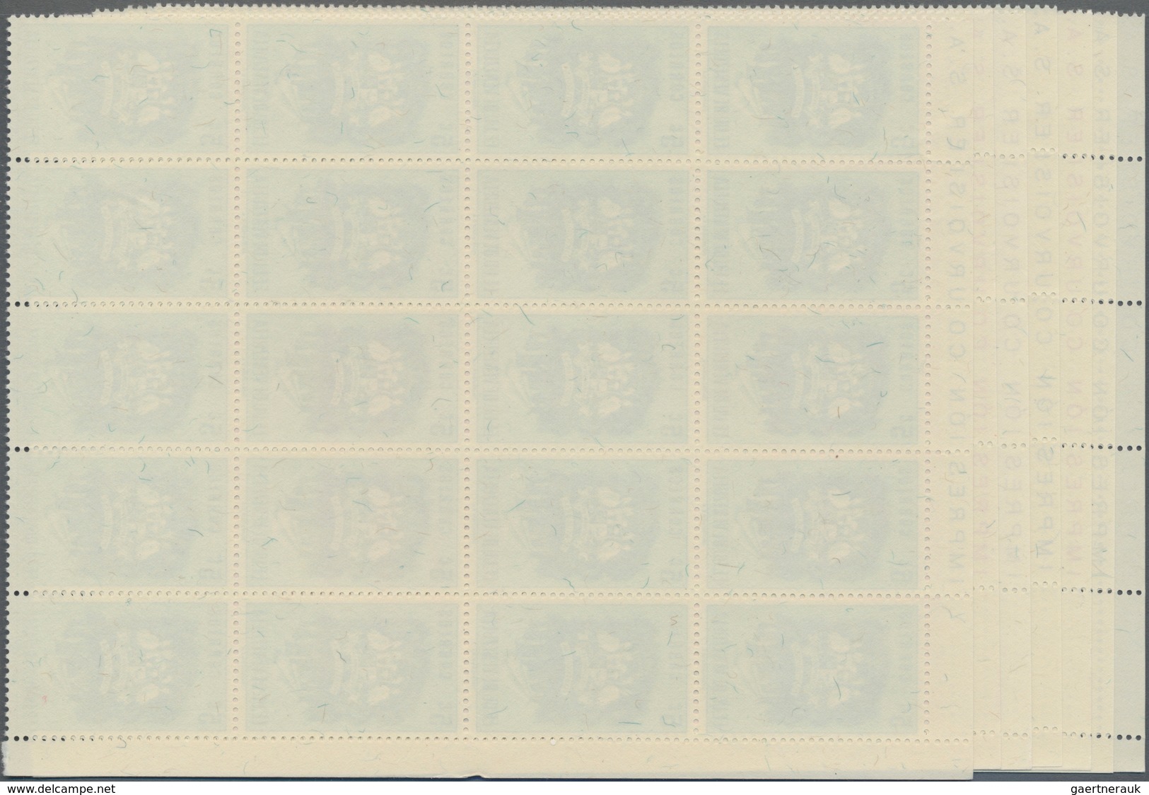 Venezuela: 1953, Coat Of Arms 'PORTUGUESA' Normal Stamps Complete Set Of Seven In Blocks Of 20 From - Venezuela