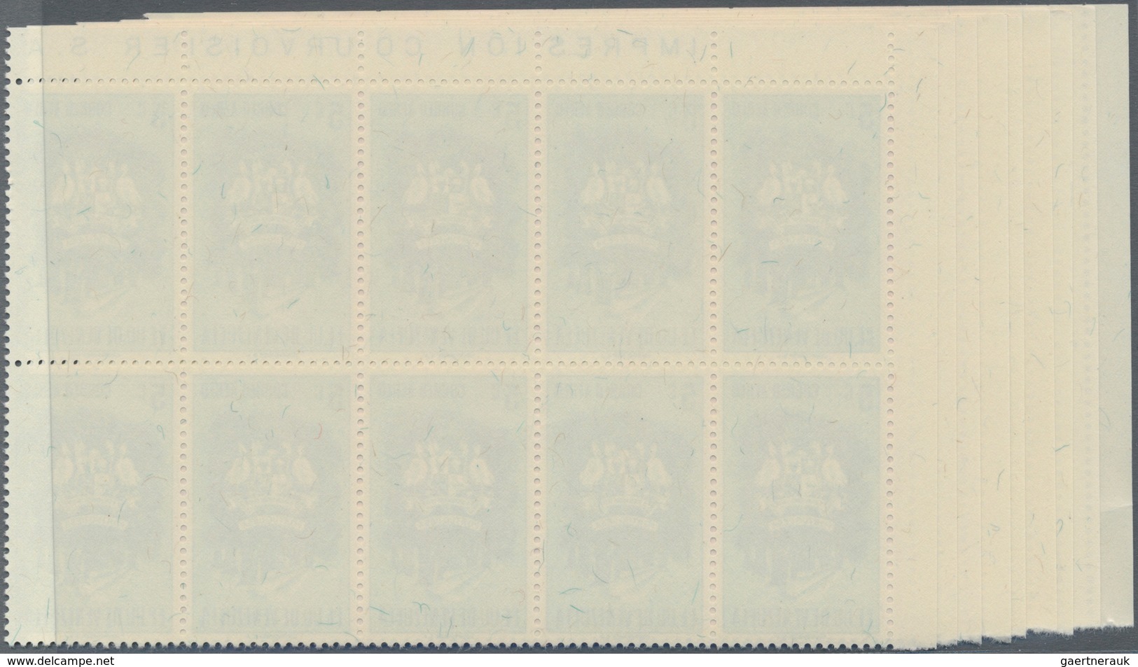 Venezuela: 1953, Coat Of Arms 'PORTUGUESA' Airmail Stamps Complete Set Of Nine In Blocks Of Ten From - Venezuela