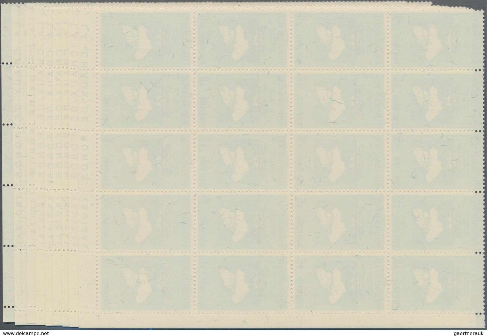 Venezuela: 1953, Coat Of Arms 'DELTA AMACURO' Airmail Stamps Complete Set Of Nine In Blocks Of 20 Fr - Venezuela