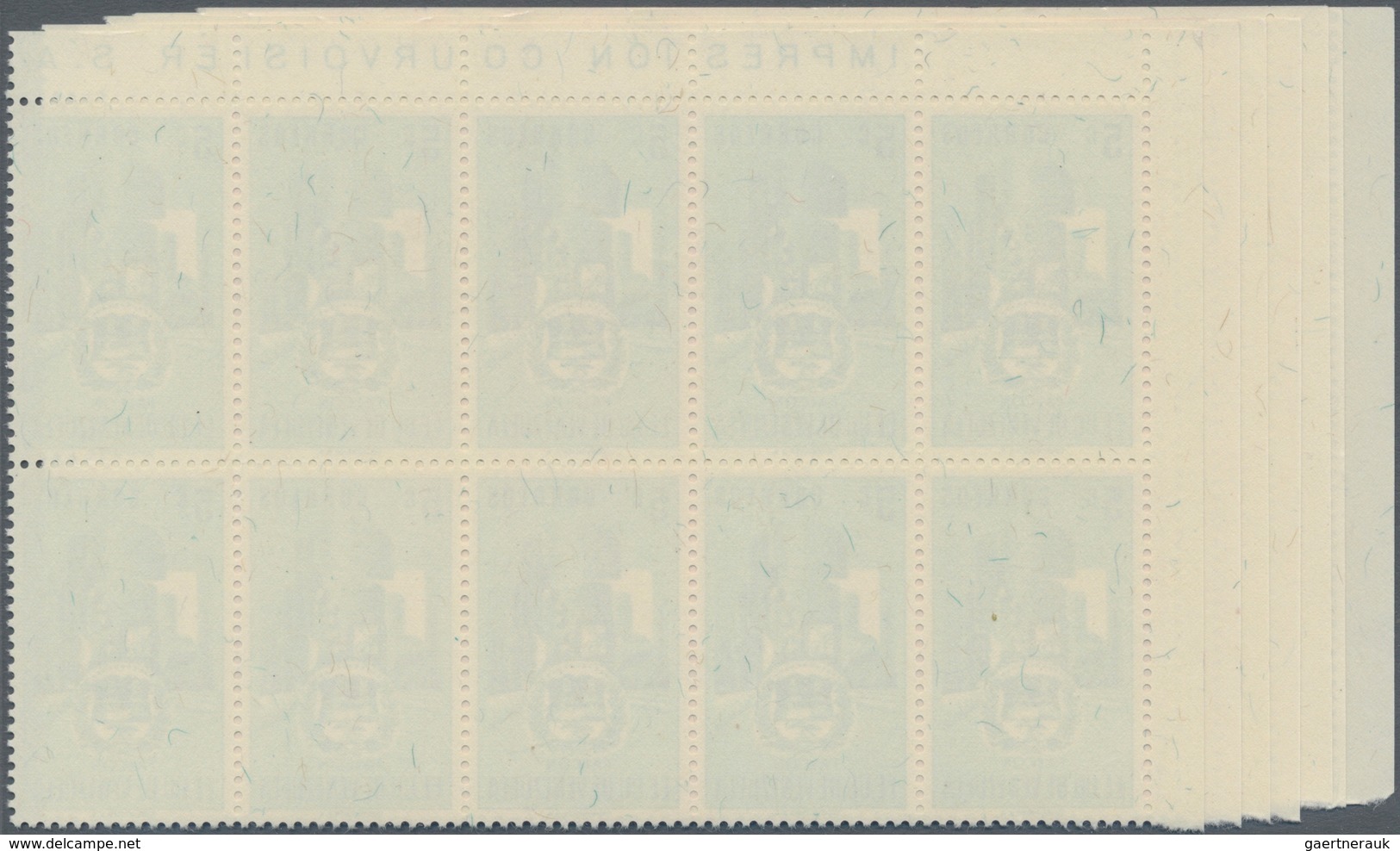 Venezuela: 1953, Coat Of Arms 'FALCON' Normal Stamps Complete Set Of Seven In Blocks Of Ten From Upp - Venezuela