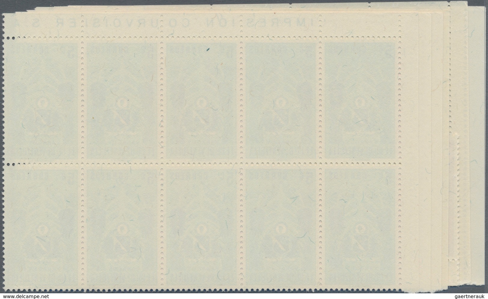 Venezuela: 1953, Coat Of Arms 'YARACUY' Normal Stamps Complete Set Of Seven In Blocks Of Ten From Up - Venezuela