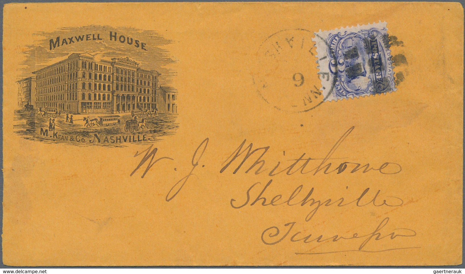 Vereinigte Staaten Von Amerika: 1870 (ca.), Definitive 3c. Ultramarine (locomotive) Single Use On Co - Covers & Documents