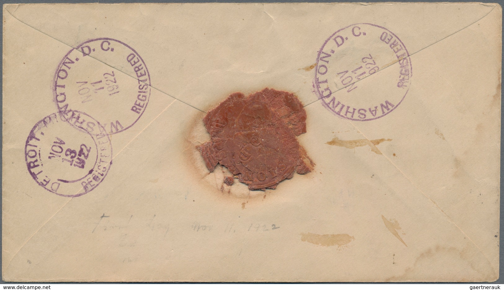 Vereinigte Staaten Von Amerika: 1922, 50c Arlington Perf 11 (Scott 570), Tied By "Washington D.C. No - Covers & Documents