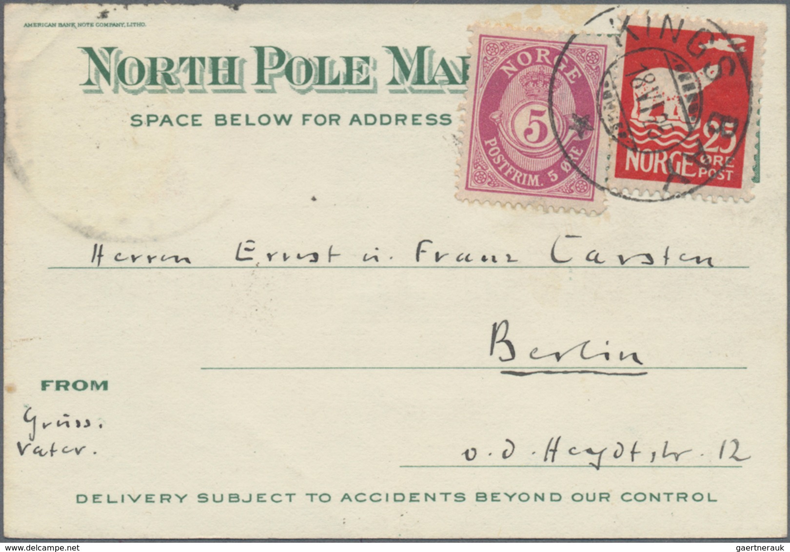 Vereinigte Staaten Von Amerika: 1925, Two Cards Of The Trans-Polar Flight Expedition, Franked With S - Briefe U. Dokumente