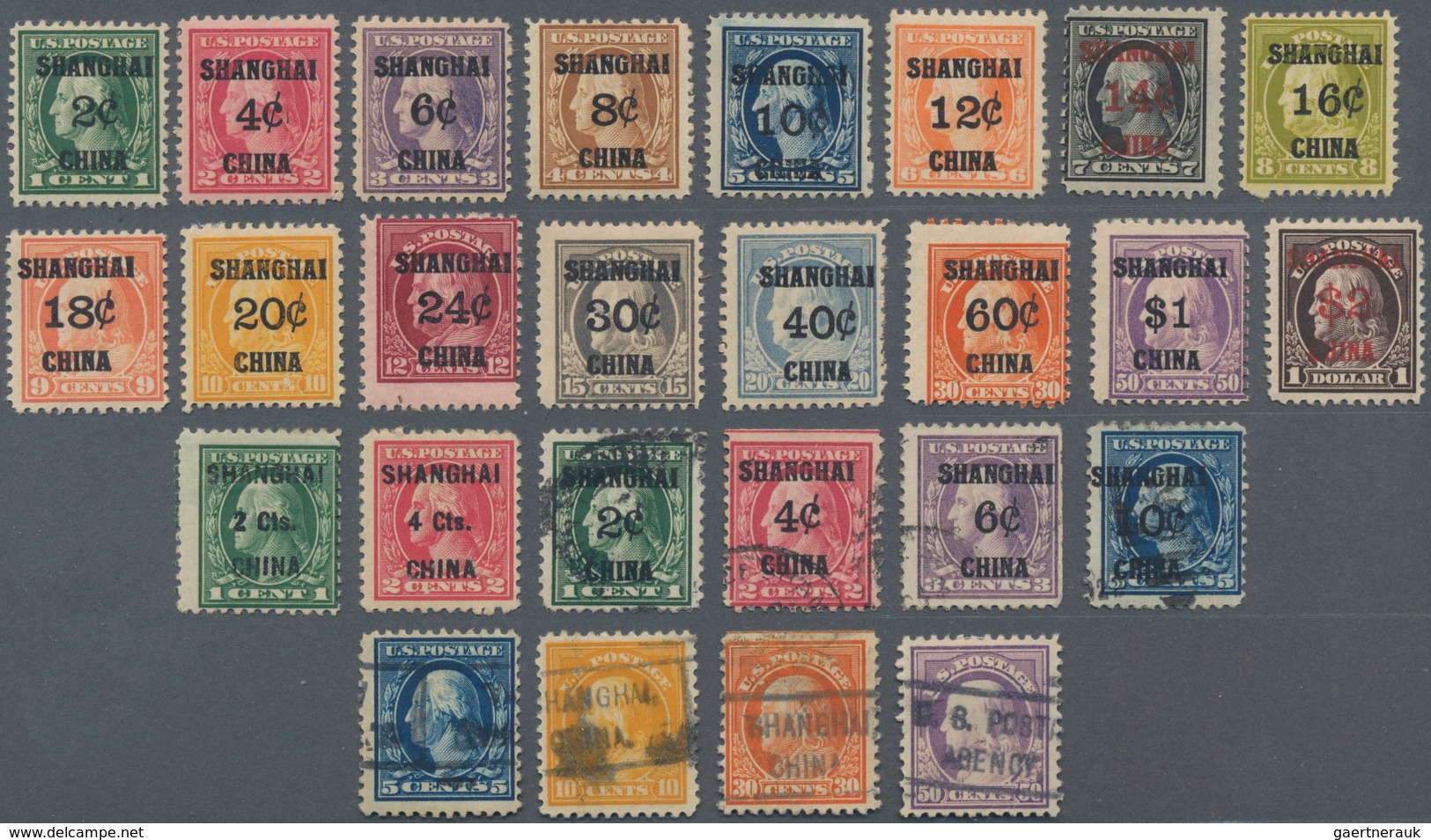 Vereinigte Staaten Von Amerika - Post In China: USA, 1919/22, Cent Surcharges Cpl. Set 2 C./$2 Inc. - Offices In China