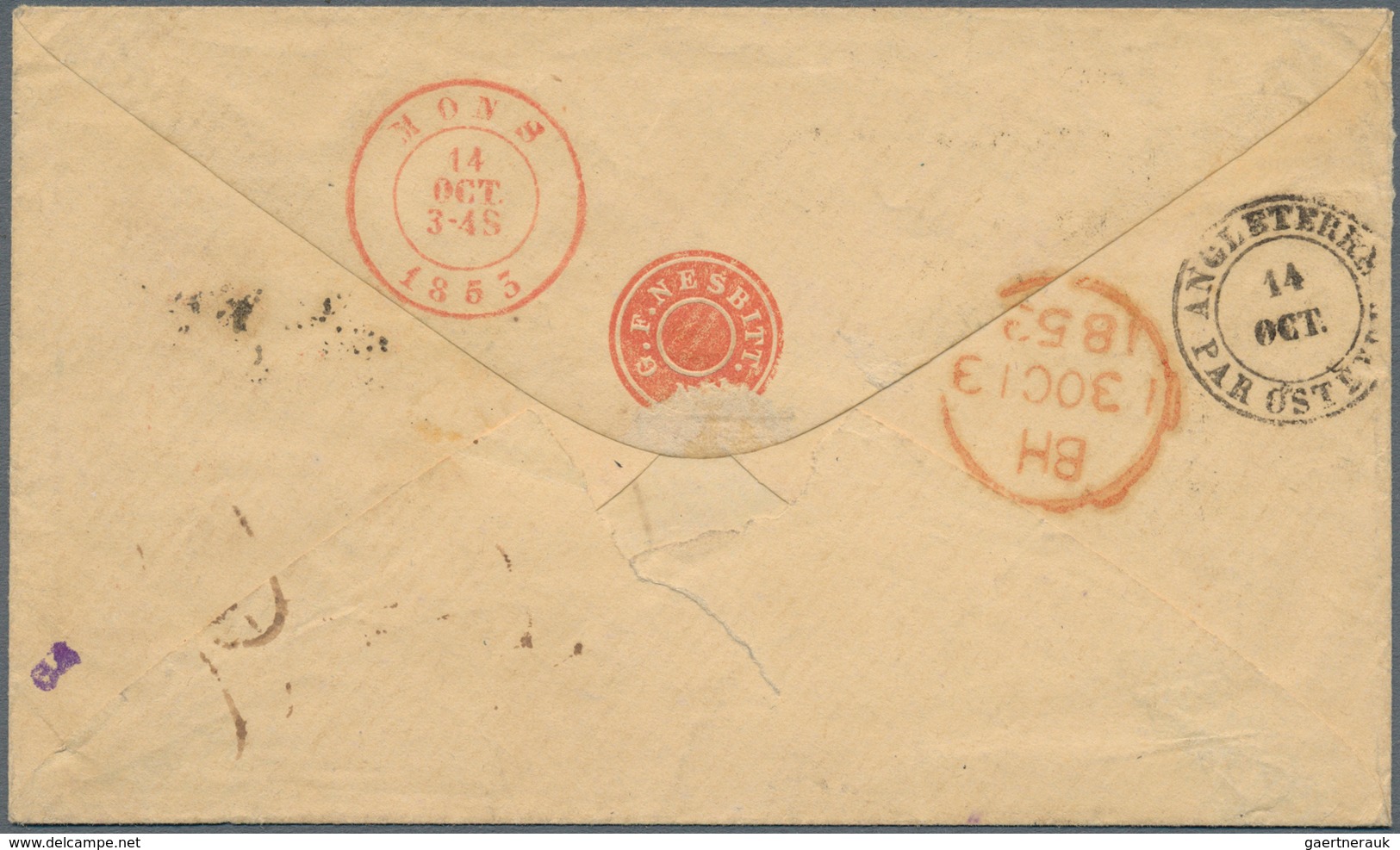 Vereinigte Staaten Von Amerika - Ganzsachen: 1853, Stationery Envelope Washington 3 C Red On Yellow- - Sonstige & Ohne Zuordnung