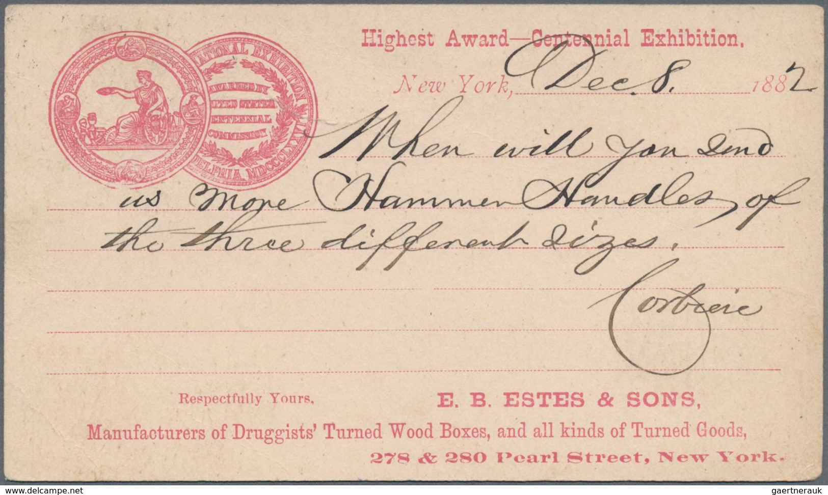 Vereinigte Staaten Von Amerika - Ganzsachen: 1882 Commercially Used Picture Postal Stationery Card W - Sonstige & Ohne Zuordnung