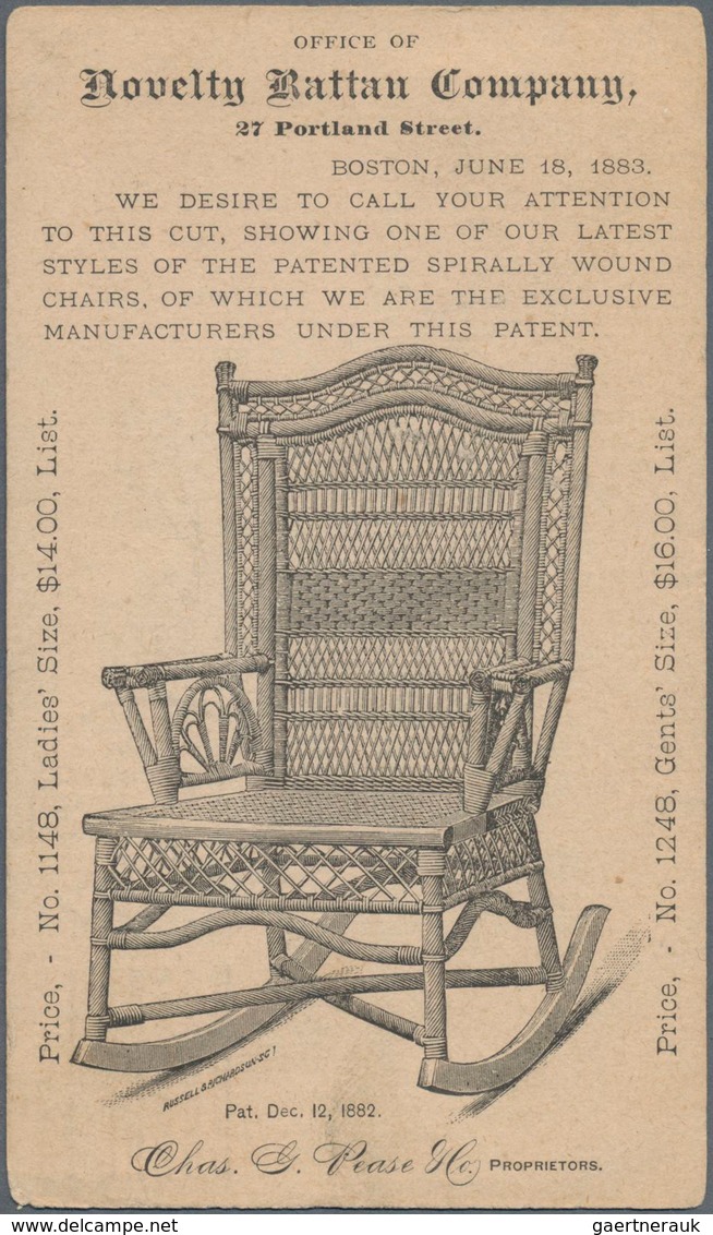 Vereinigte Staaten Von Amerika - Ganzsachen: 1883 Commercially Used (Boston Leavitt Cancel) Picture - Sonstige & Ohne Zuordnung