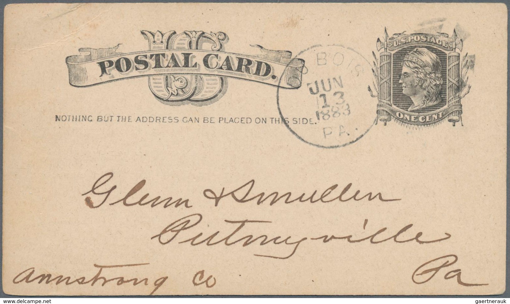 Vereinigte Staaten Von Amerika - Ganzsachen: 1883 Commercially Used Picture Postal Stationery Card W - Autres & Non Classés