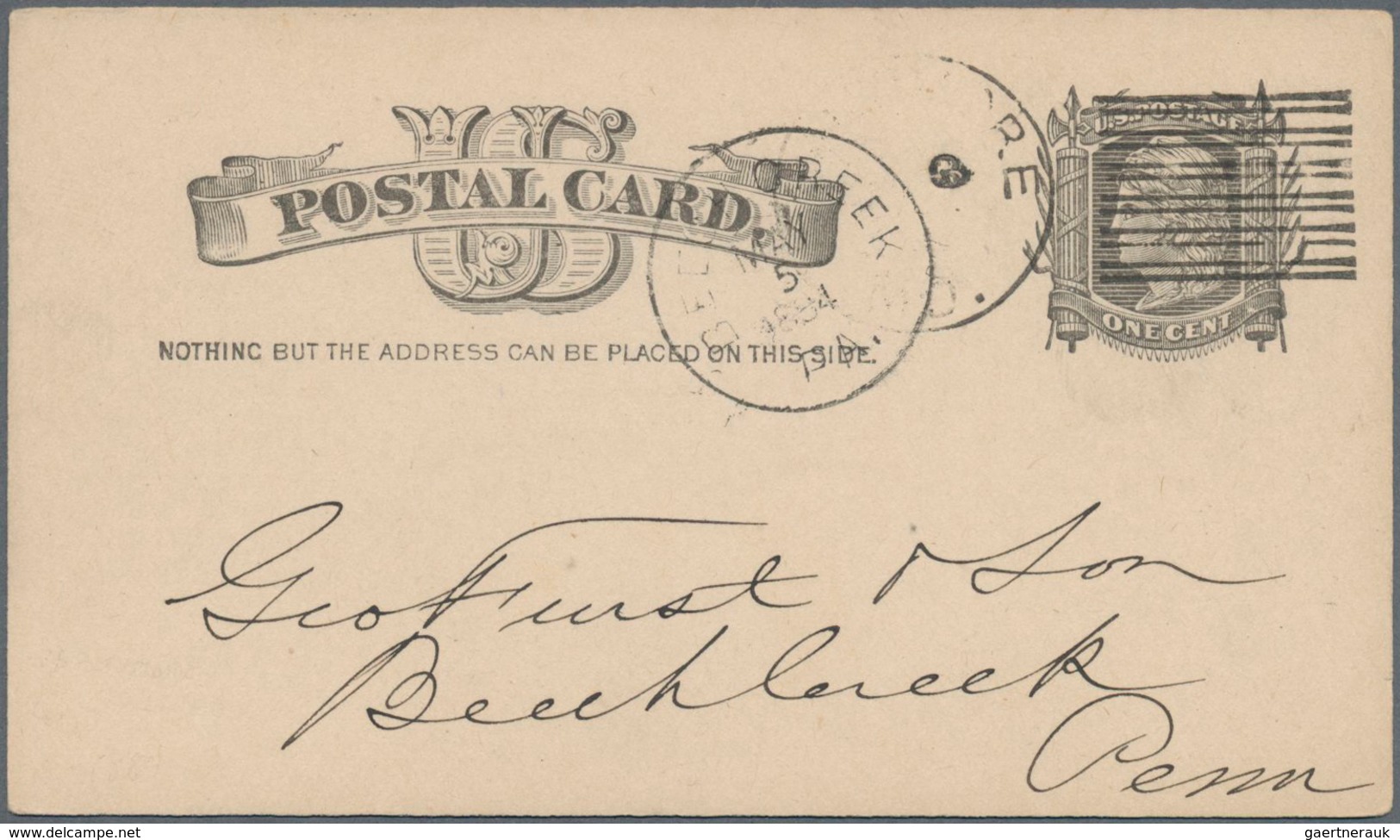 Vereinigte Staaten Von Amerika - Ganzsachen: 1884 Commercially Used Picture Postal Stationery Card W - Altri & Non Classificati