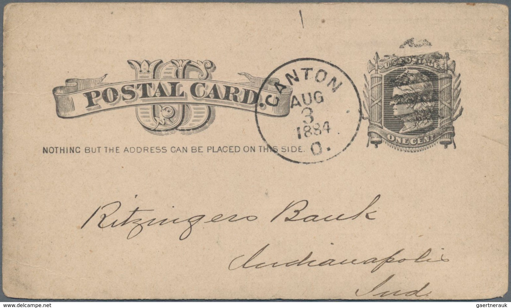 Vereinigte Staaten Von Amerika - Ganzsachen: 1884 Commercially Used Picture Postal Stationery Card W - Other & Unclassified