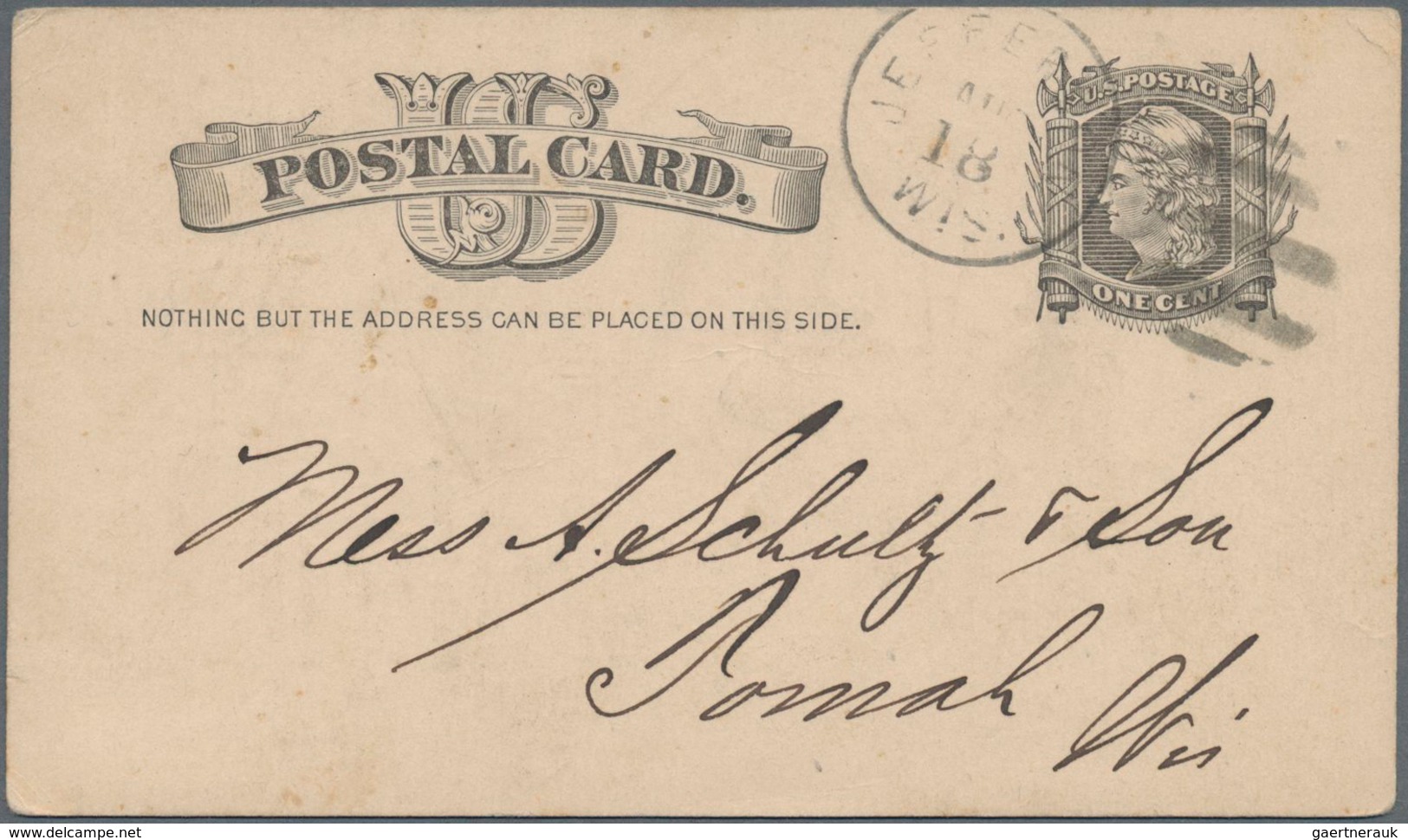 Vereinigte Staaten Von Amerika - Ganzsachen: 1885 Commercially Used Picture Postal Stationery Card W - Sonstige & Ohne Zuordnung