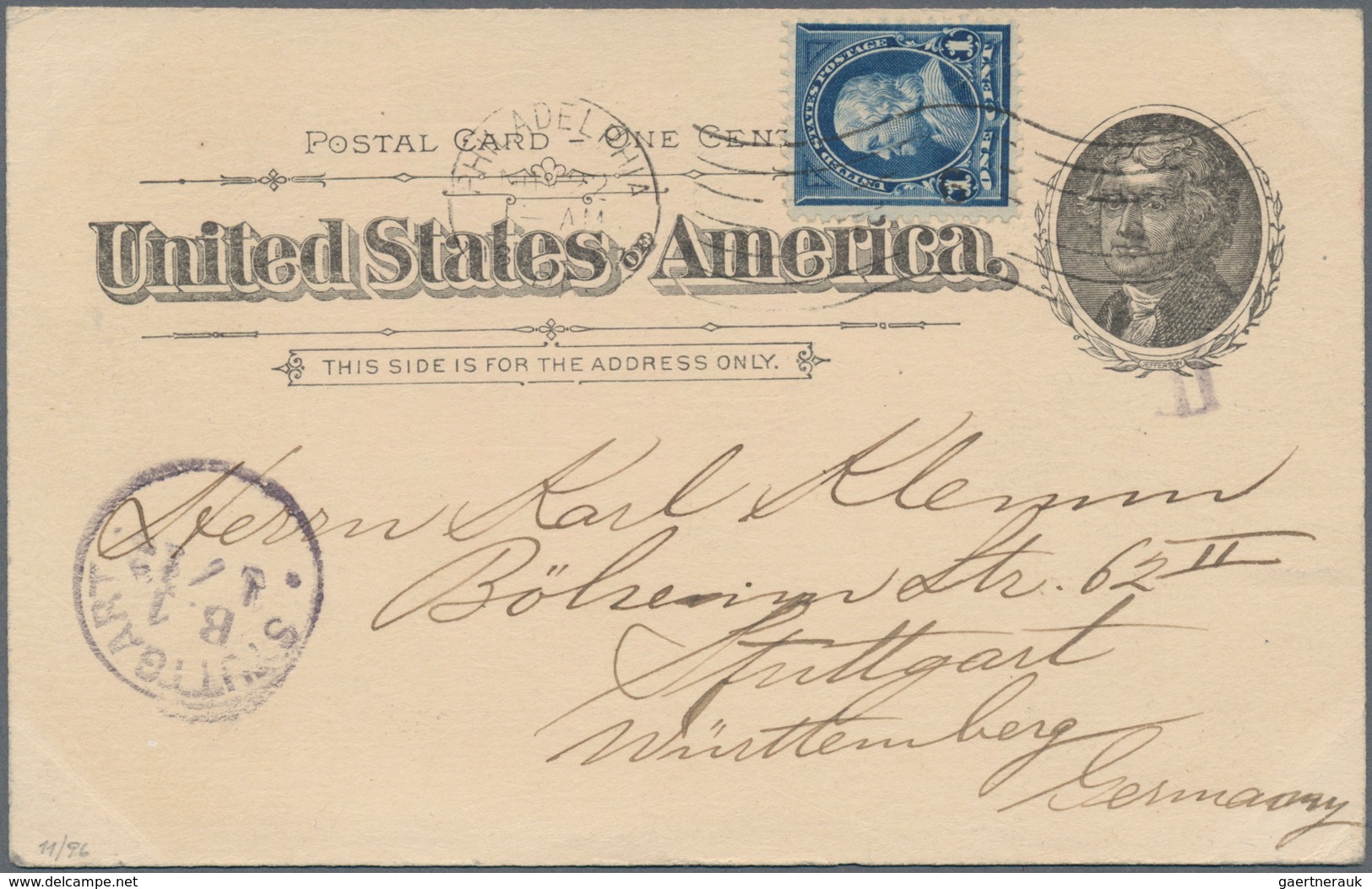 Vereinigte Staaten Von Amerika - Ganzsachen: 1897, Commercially Used Picture Postal Stationery Card - Other & Unclassified