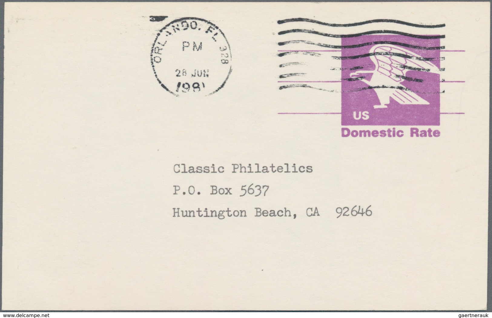 Vereinigte Staaten Von Amerika - Ganzsachen: 1981 Commercially Used Precanceled Postal Stationery Ca - Sonstige & Ohne Zuordnung