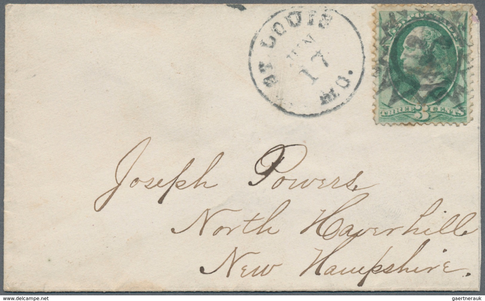 Vereinigte Staaten Von Amerika - Stempel: ST. LOUIS: 1870's, Washington 3c. Green Used On Cover With - Postal History