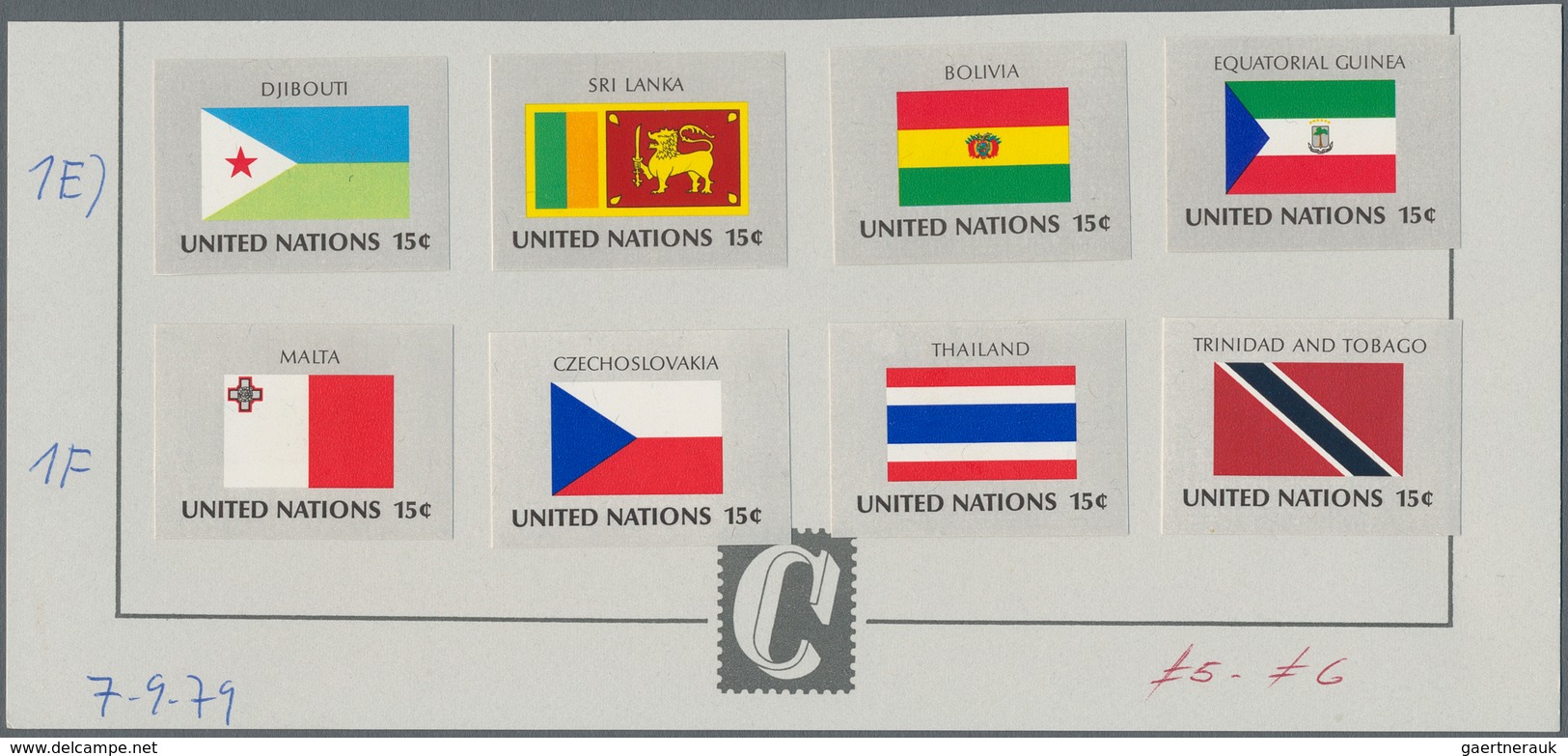 Vereinte Nationen - New York: 1981. Flags Of UN Members. Die Proofs For The Issues Of New York (Mi # - Sonstige & Ohne Zuordnung